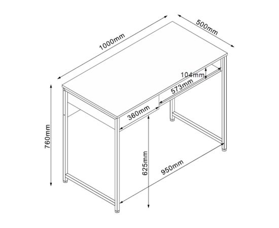 Desk DIMITRA 100x50xH76cm, grey Новинки Для дома и сада 