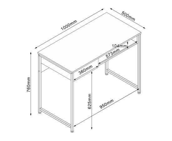 Desk DIMITRA 100x50xH76cm, beige Новинки Для дома и сада 