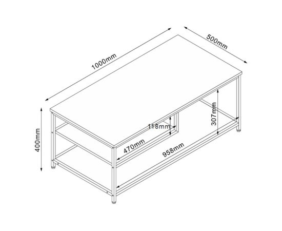 Coffee table DIMITRA 100x50xH40cm, grey Новинки Для дома и сада 
