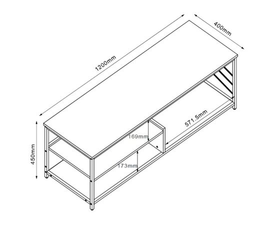 TV table DIMITRA 120x40xH45cm, grey Новинки Для дома и сада 