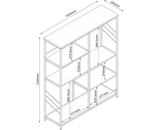 Shelf DIMITRA 100x30xH124cm, grey Новинки Для дома и сада 