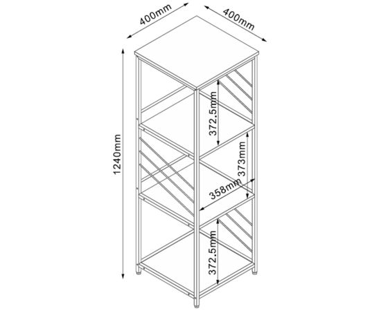 Shelf DIMITRA 40x40xH124cm, rgrey Новинки Для дома и сада 