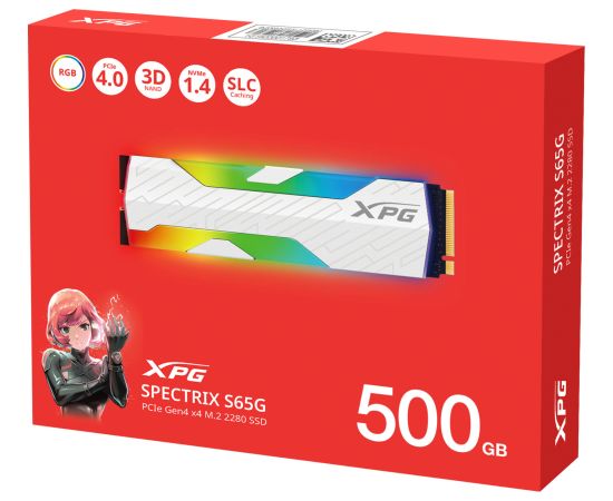 ADATA XPG Spectrix S65G 500GB, SSD aluminum, PCIe 4.0 x4, M.2 2280 HDD Iekšējie cietie diski