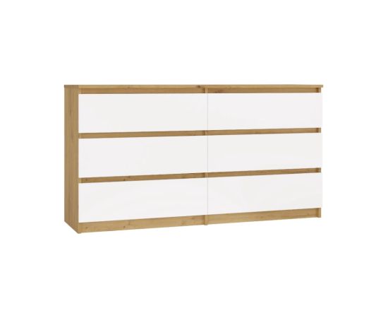 Top E Shop M6 MALWA CHEST OF DRAWERS 140 CM 6 DRAWERS OAK ARTISAN/WHITE Новинки Для дома и сада 