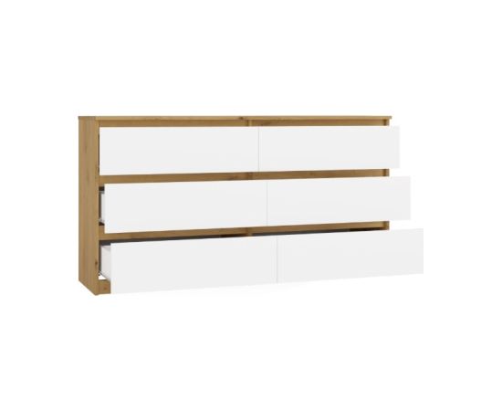 Top E Shop M6 MALWA CHEST OF DRAWERS 140 CM 6 DRAWERS OAK ARTISAN/WHITE Новинки Для дома и сада 