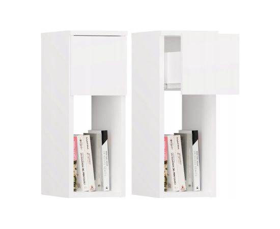 Top E Shop GALAX 20/1S WHITE BEDSIDE TABLE Naktsskapīši