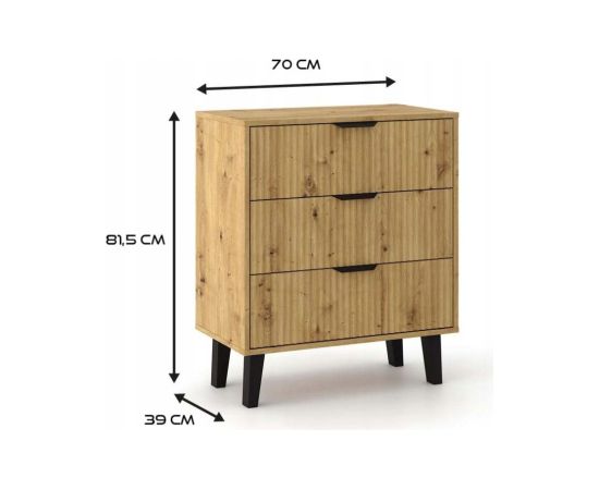 Top E Shop SCANDI 3S SLIM OAK ARTISAN CHEST OF DRAWERS Новинки Для дома и сада 