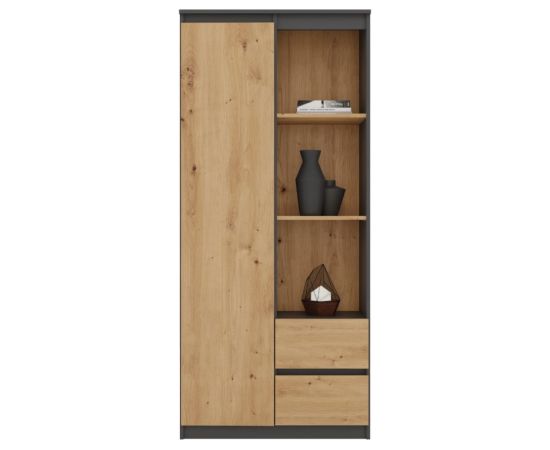 Top E Shop Topeshop RS-80 BILY ANTHRACITE/OAK ARTISAN office bookcase Новинки Для дома и сада 