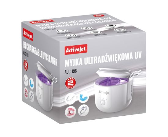 Activejet USB rechargeable UV ultrasonic cleaner AUC-198 white Gaisa attīrītāji