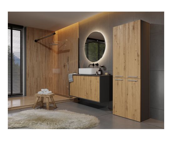 Top E Shop Topeshop NEL 2K DD ANT/ART KP bathroom storage cabinet Graphite, Oak Jaunumi -Dārzam