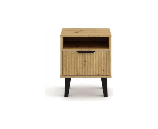 Top E Shop SCANDI 1S SLIM OAK ARTISAN BEDSIDE TABLE Naktsskapīši