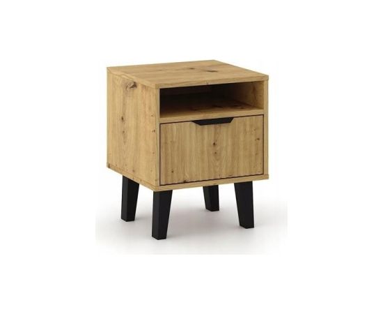 Top E Shop SCANDI 1S SLIM OAK ARTISAN BEDSIDE TABLE Naktsskapīši
