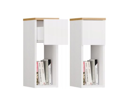 Top E Shop GALAX 20/1S WHITE/ARTISAN BEDSIDE TABLE Naktsskapīši