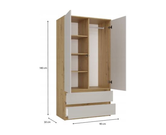 Top E Shop MALWA SS-90 wardrobe Artisan oak/cashmere Шкафы