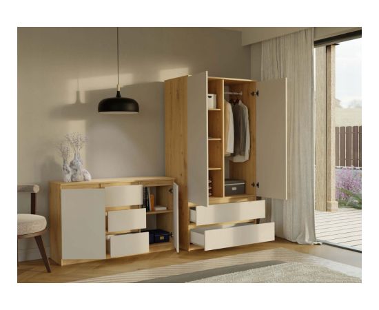 Top E Shop MALWA SS-90 wardrobe Artisan oak/cashmere Шкафы