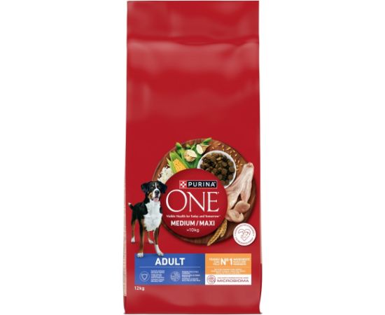 PURINA ONE MED/MAX Adult Chicken & Rice 12kg Suņu barība
