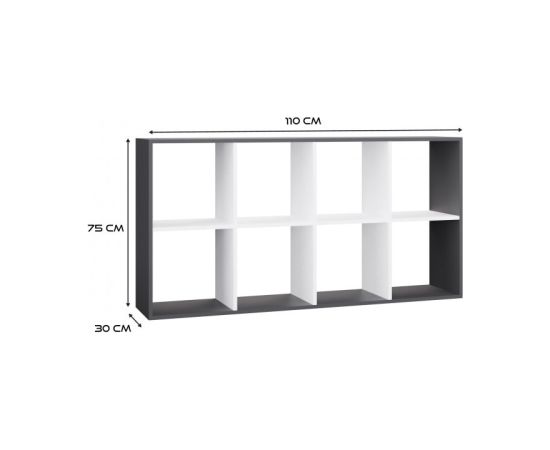 Top E Shop MALAX 2X4 SHELVING UNIT, ANTHRACITE/WHITE Jaunumi -Dārzam