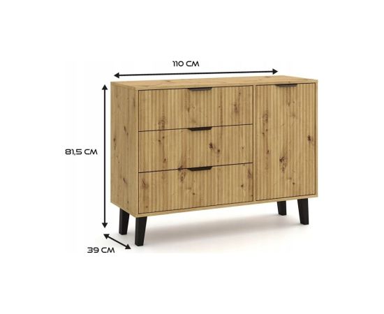 Top E Shop SCANDI 1D3S SLIM OAK ARTISAN CHEST OF DRAWERS Новинки Для дома и сада 