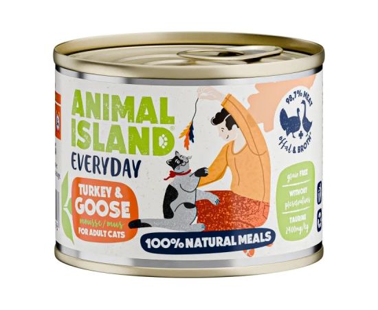 ANIMAL ISLAND Everyday Turkey and goose - wet cat food - 200g Kaķu konservi