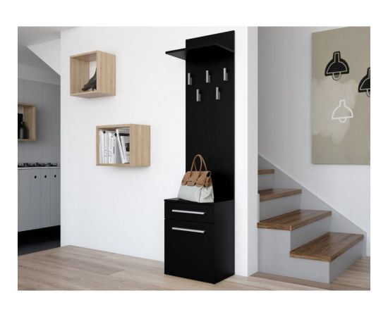 Top E Shop Topeshop DUO WIESZAK CZERŃ clothing hanger Black Новинки Для дома и сада 