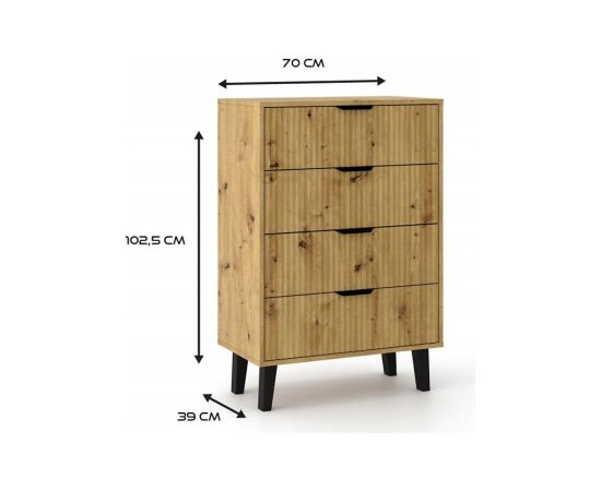 Top E Shop SCANDI 4S SLIM OAK ARTISAN CHEST OF DRAWERS Новинки Для дома и сада 