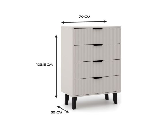 Top E Shop SCANDI 4S SLIM CHEST OF DRAWERS, CASHMERE COLOUR Новинки Для дома и сада 
