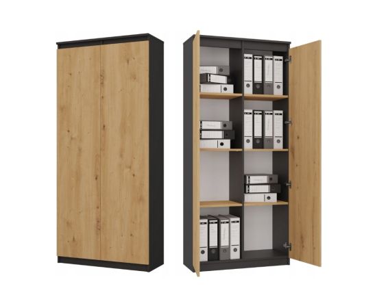Top E Shop RS-80 HEMN OFFICE SHELVING UNIT, ANTHRACITE/ARTISAN OAK Новинки Для дома и сада 