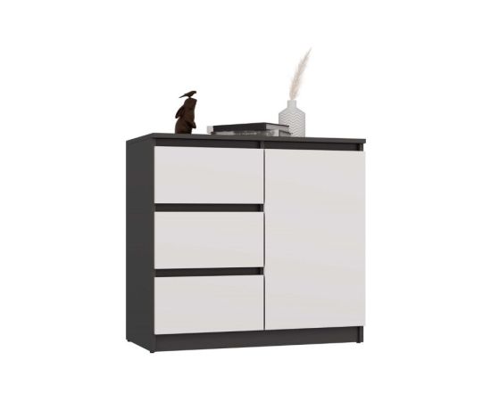 Top E Shop CHEST OF DRAWERS 1 DOOR 3 DRAWERS ANTHRACITE/WHITE Новинки Для дома и сада 