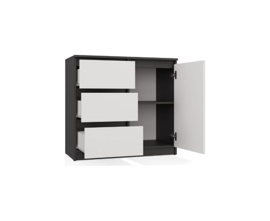 Top E Shop CHEST OF DRAWERS 1 DOOR 3 DRAWERS ANTHRACITE/WHITE Новинки Для дома и сада 