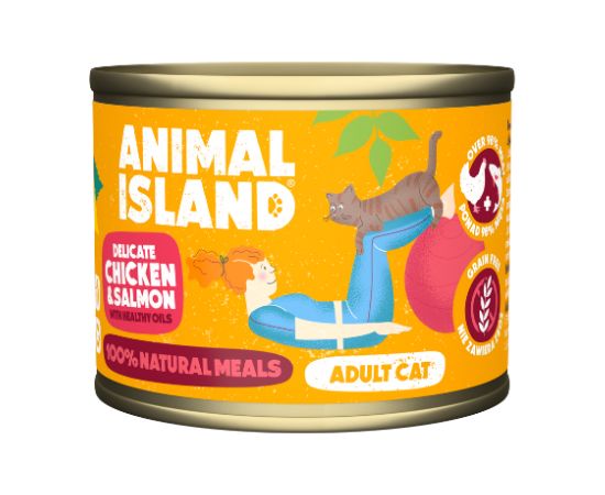 ANIMAL ISLAND Chicken with salmon - wet cat food - 200 g Kaķu konservi
