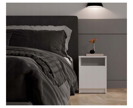 Top E Shop GALAX 30/1D WHITE BEDSIDE TABLE Naktsskapīši