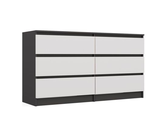 Top E Shop M6 MALWA CHEST OF DRAWERS 140 CM 6 DRAWERS ANTHRACITE/WHITE Новинки Для дома и сада 