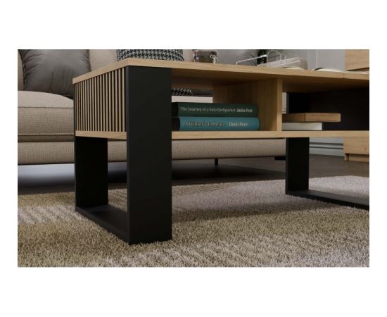 Top E Shop MODERN 2P SLIM ARTISAN COFFEE TABLE WITH BLACK LEGS Jaunumi -Dārzam