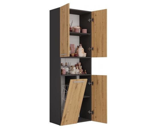 Top E Shop Topeshop NEL 1K DK ANT/ART KP bathroom storage cabinet Graphite, Oak Новинки Для дома и сада 