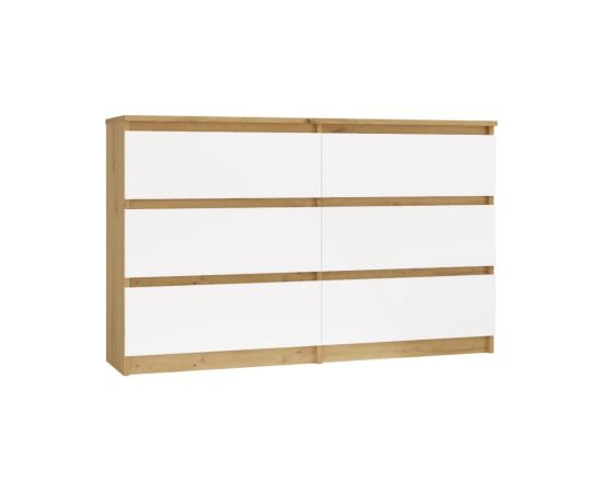 Top E Shop M6 MALWA CHEST OF DRAWERS 120 CM 6 DRAWERS OAK ARTISAN/WHITE Новинки Для дома и сада 