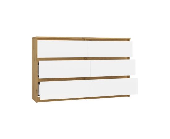 Top E Shop M6 MALWA CHEST OF DRAWERS 120 CM 6 DRAWERS OAK ARTISAN/WHITE Новинки Для дома и сада 