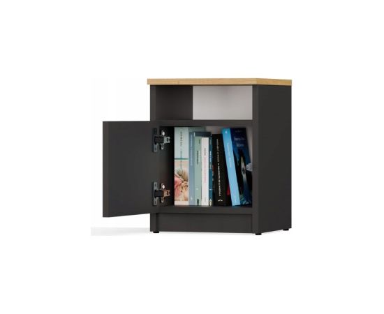 Top E Shop GALAX 30/1D BEDSIDE TABLE, ANTHRACITE/ARTISAN Прикроватные тумбочки