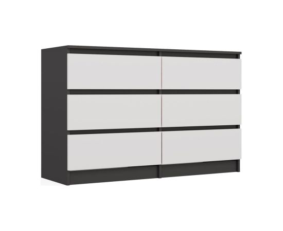 Top E Shop M6 MALWA CHEST OF DRAWERS 120 CM 6 DRAWERS ANTHRACITE/WHITE Новинки Для дома и сада 