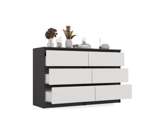 Top E Shop M6 MALWA CHEST OF DRAWERS 120 CM 6 DRAWERS ANTHRACITE/WHITE Новинки Для дома и сада 