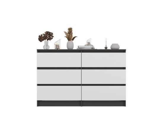 Top E Shop M6 MALWA CHEST OF DRAWERS 120 CM 6 DRAWERS ANTHRACITE/WHITE Новинки Для дома и сада 