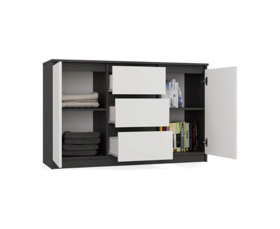 Top E Shop CHEST OF DRAWERS 2 DOORS 3 DRAWERS ANTHRACITE/WHITE Новинки Для дома и сада 