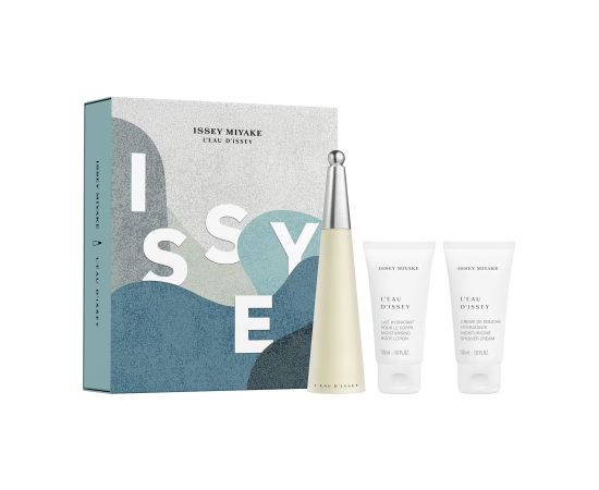 Set Issey Miyake: L'Eau d'Issey, Eau De Toilette, For Women, 50 ml + L'Eau d'Issey, Moisturizing, Body Lotion, 50 ml + L'Eau d'Issey, Moisturizing, Shower Gel, For All Skin Types, 50 ml Dāvanu komplekti