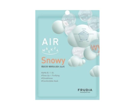 Frudia, Air 24 Snowy, Brightening, Sheet Mask, For Face, 25 ml Sejas kopšana