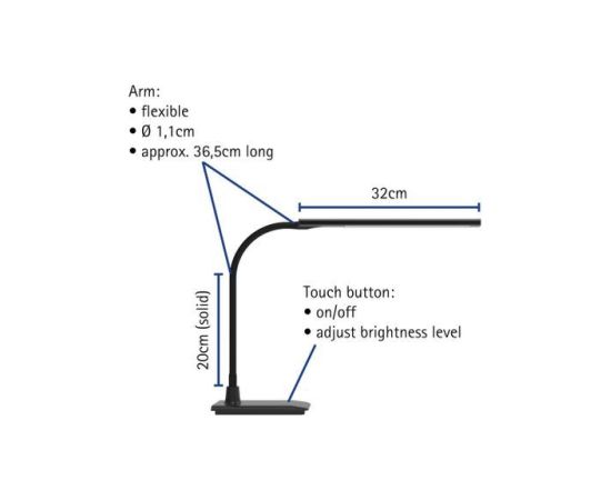 Galda lampa Maul Pirro, melna Biroja galda lampas