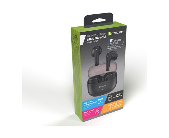 Tracer 47783 T12 TWS BT Black Austiņas