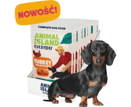 ANIMAL ISLAND indyk fileciki w rosole dla psa 10x150g Suņu barība