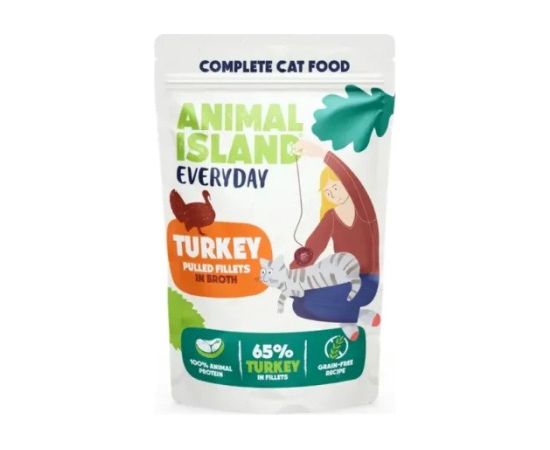 ANIMAL ISLAND Indyk w rosole karma dla kota monopak 40x85g Kaķu konservi