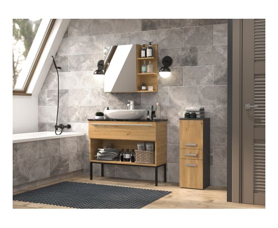 Top E Shop Topeshop NEL V DDS ANT/ART bathroom storage cabinet Graphite, Oak Новинки Для дома и сада 