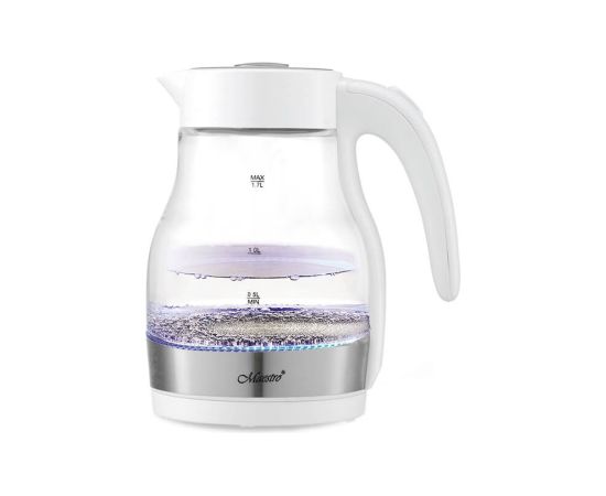 Maestro MR061 electric kettle 1.7 L 2200 W Transparent, White Чайники (электрические)