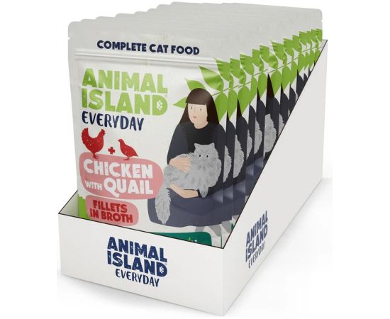ANIMAL ISLAND kurczak z przepiórką saszetki dla kota 12x85g Kaķu konservi